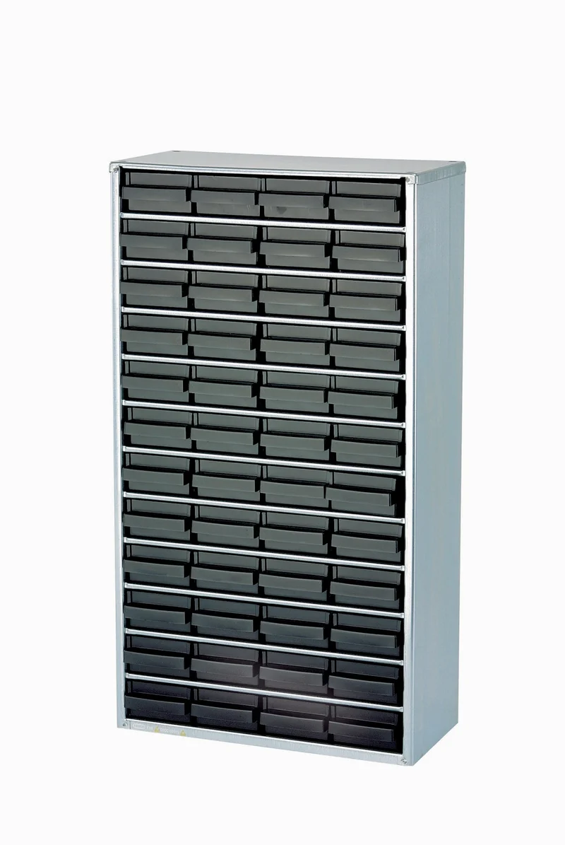 RAACO Kleinteilemagazin ESD Stahlmagazin 1248-01, 48 Schubladen, leitfähig, B.306xT.150xH.552mm