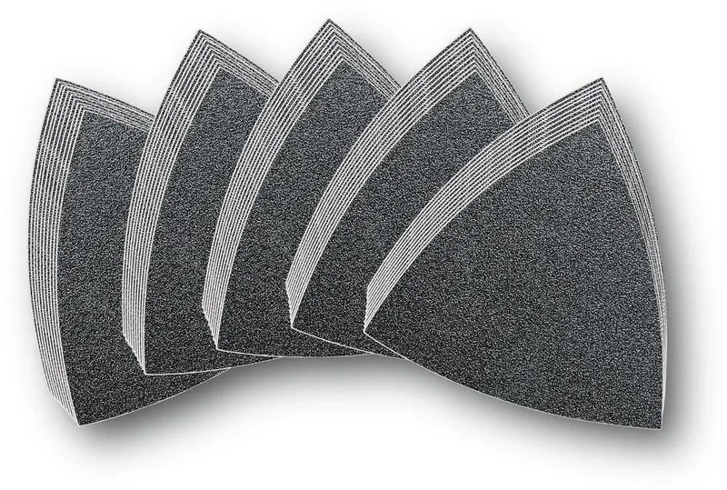 FEIN Haftschleifblatt-Set ungelocht Körnung 60, 80, 120, 180, 240 – 50 Schleifblätter für hohe Abtragsleistung