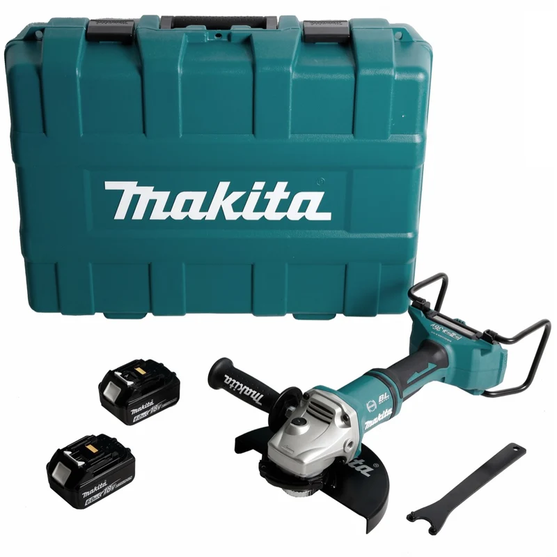 Makita DGA 900 GKX2 Akku Winkelschleifer 36V ( 2x18V ) 230mm Brushless + 2x Akku 6,0Ah + Ezynut + Koffer - ohne Ladegerät