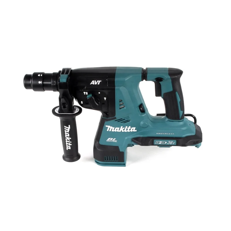 Makita DHR 281 PG4J Brushless Akku Bohrhammer 28 mm 2x 18 V für SDS-PLUS mit Schnellwechselfutter im Makpac + 4x 6,0 Ah Akku + Doppelladegerät
