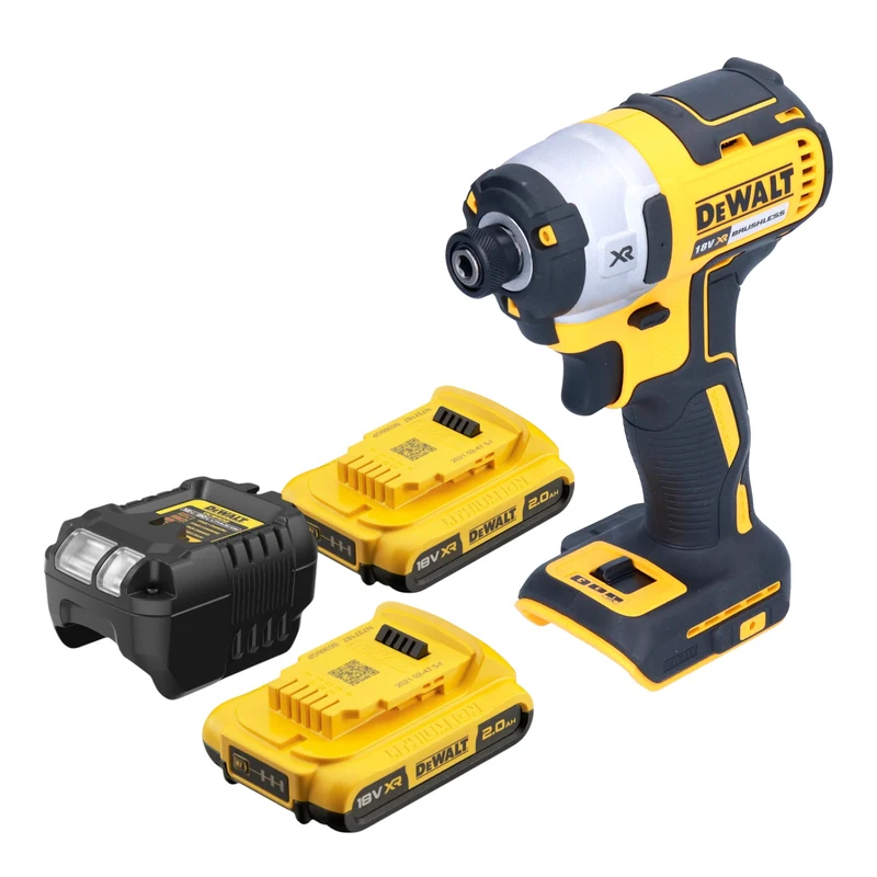 DeWalt DCF 887 D2 Akku Schlagschrauber 18 V 205 Nm 1/4" Brushless + 2x Akku 2,0 Ah + Ladegerät