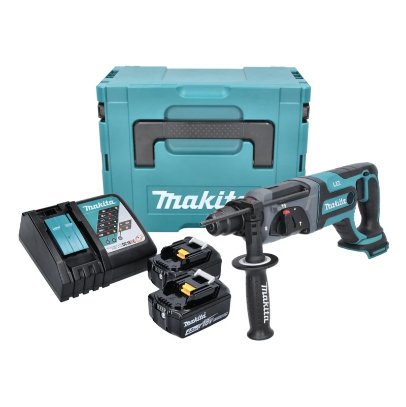 Makita DHR 241 RMJ Akku Bohrhammer 18 V 2,0 J SDS plus + 2x Akku 4,0 Ah + Ladegerät + Makpac