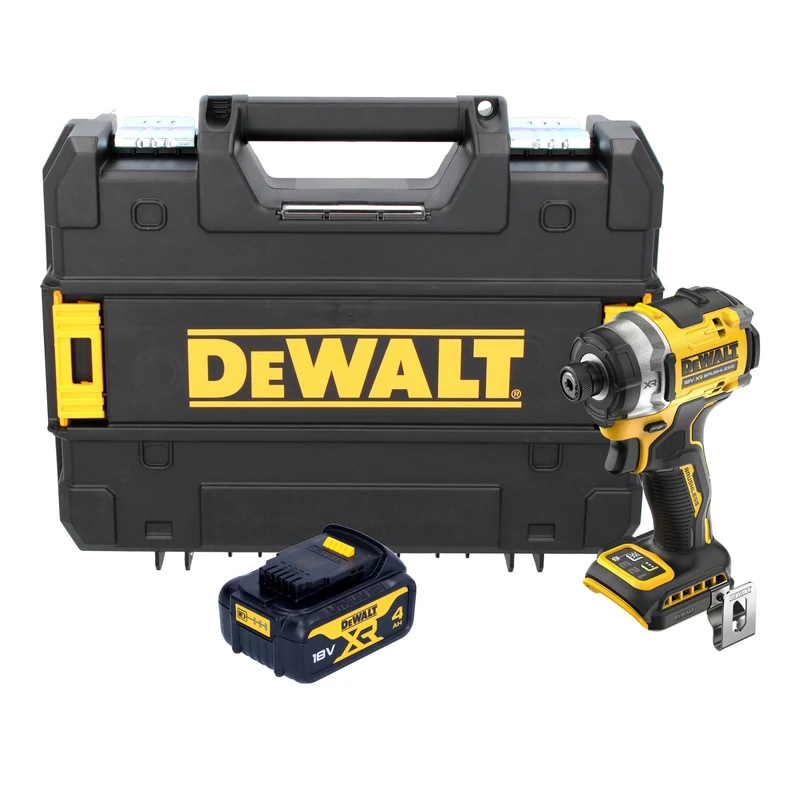DeWalt DCF 860 NT Akku Schlagschrauber 18 V 282 Nm 1/4" Brushless + 1x Akku 4,0 Ah + TSTAK - ohne Ladegerät
