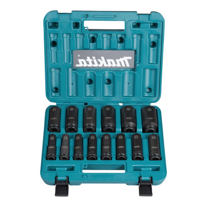 Makita DTW 701 Z Akku Schlagschrauber 18 V 700 Nm 1/2" Brushless + Steckschlüssel Set 14 tlg. - ohne Akku, ohne Ladegerät