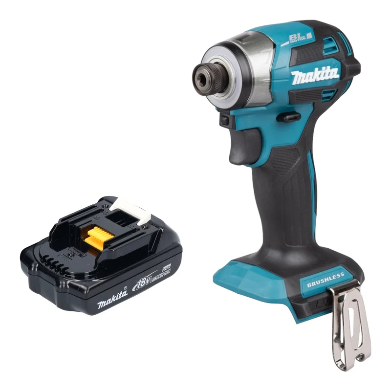 Makita DTD 173 Y1 Akku Schlagschrauber 18 V 180 Nm 1/4“ Brushless + 1x Akku 1,5 Ah - ohne Ladegerät