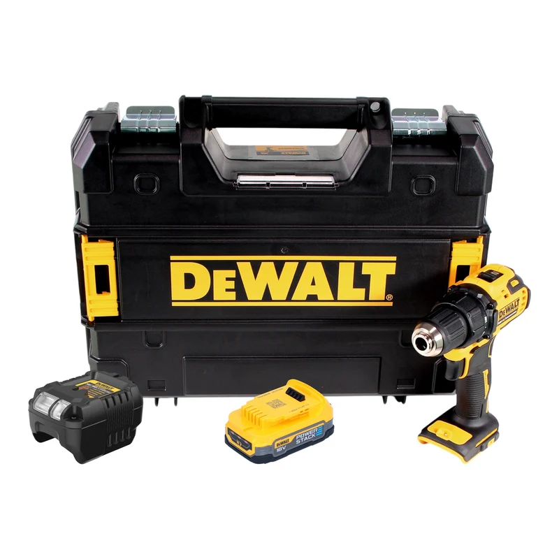DeWalt DCD 708 E1T Akku Bohrschrauber 18 V 65 Nm Brushless + 1x Powerstack Akku 1,7 Ah + Ladegerät + TSTAK