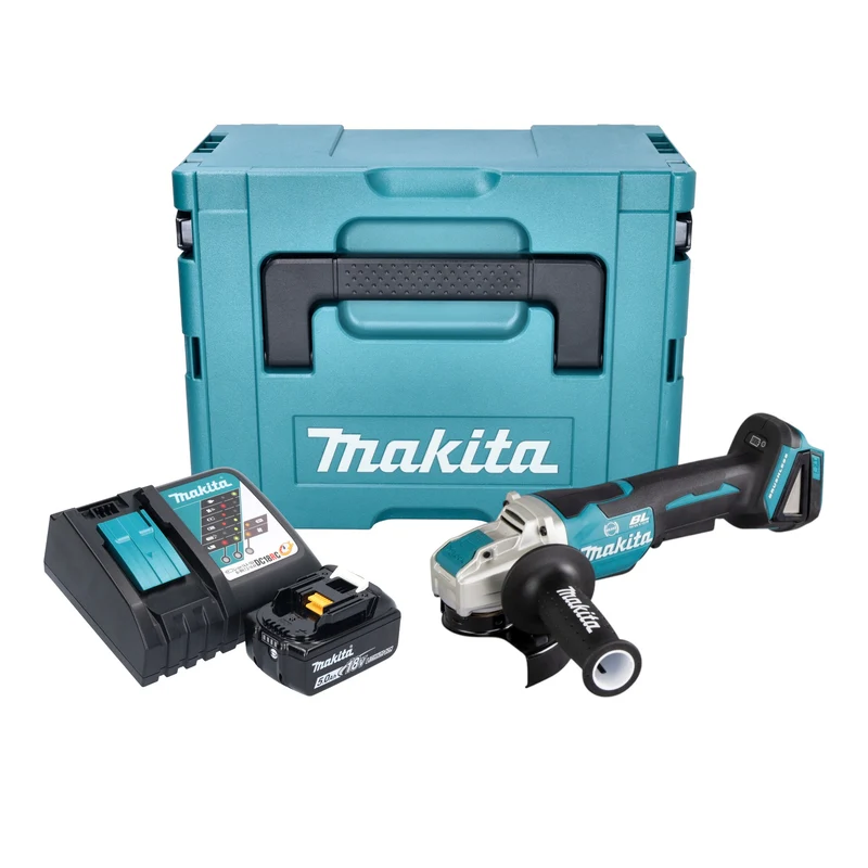 Makita DGA 520 RT1JX1 Akku Winkelschleifer 18 V 125 mm X-LOCK Brushless + 1x Akku 5,0 Ah + Ladegerät + Makpac