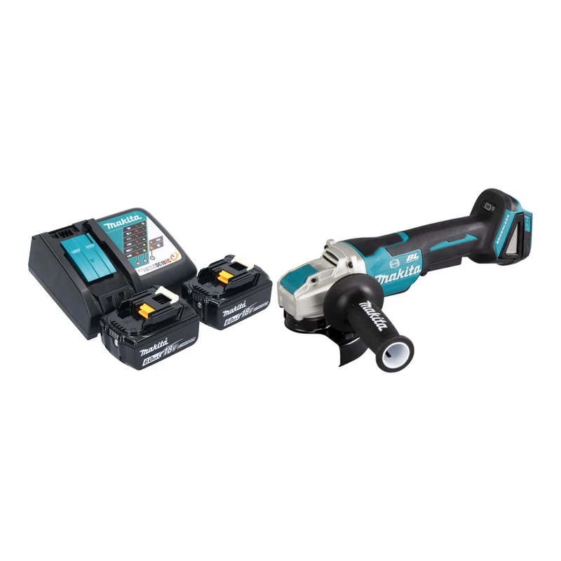 Makita DGA 520 RGX1 Akku Winkelschleifer 18 V 125 mm X-LOCK Brushless + 2x Akku 6,0 Ah + Ladegerät