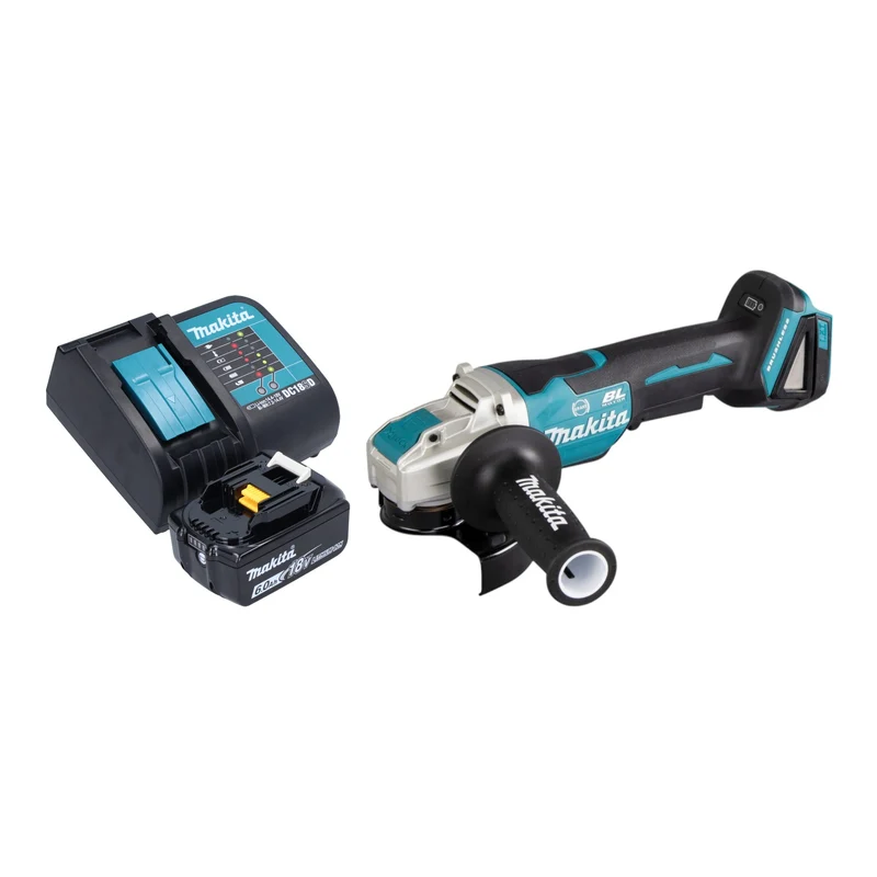 Makita DGA 520 SG1X1 Akku Winkelschleifer 18 V 125 mm X-LOCK Brushless + 1x Akku 6,0 Ah + Ladegerät