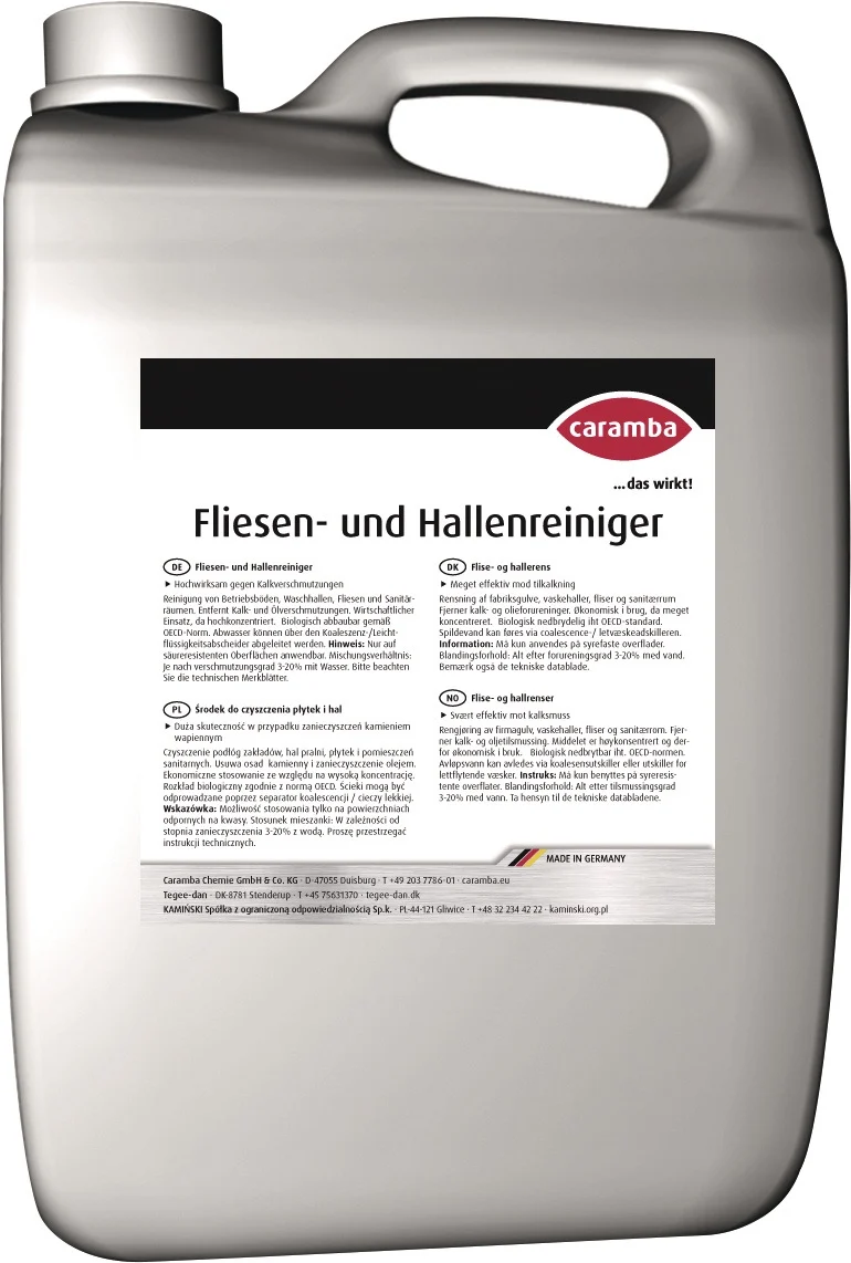CARAMBA Fliesen- und Hallenreiniger 5 l Konzentrat – stark sauer, kalklösend, für säureresistente Böden