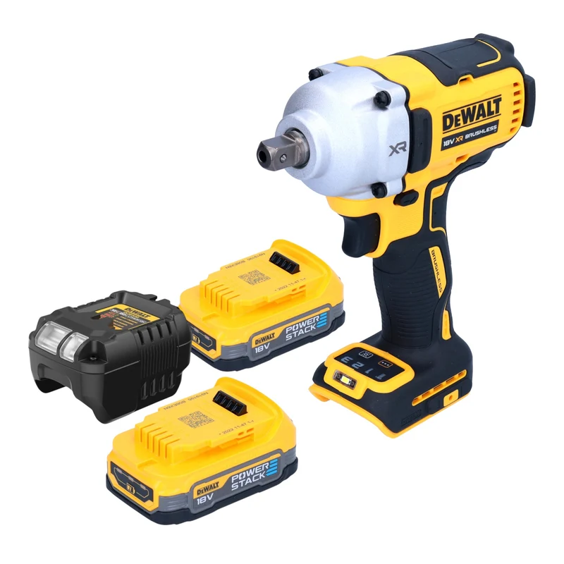 DeWalt DCF 892 E2 Akku Schlagschrauber 18 V 812 Nm 1/2" Brushless + 2x Powerstack Akku 1,7 Ah + Ladegerät