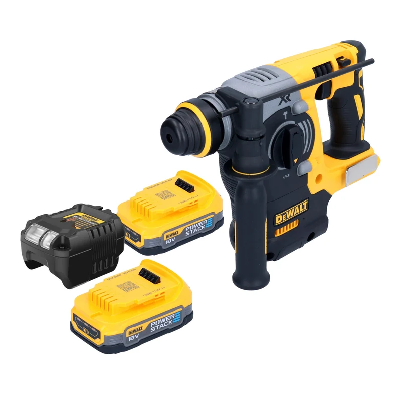 DeWalt DCH 273 E2 Akku Kombihammer 18 V 2,1 J SDS Plus Brushless + 2x Powerstack Akku 1,7 Ah + Ladegerät