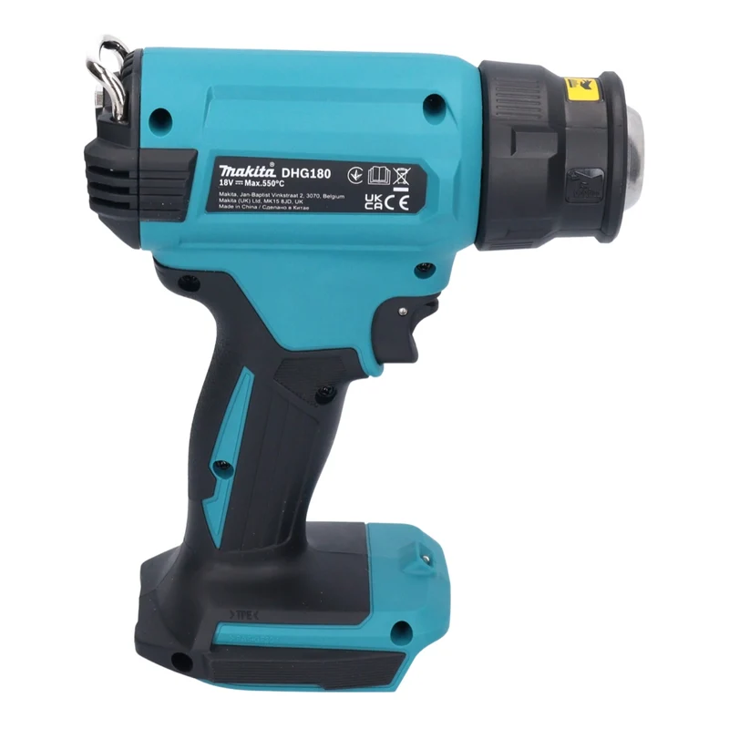 Makita DHG 180 RM Akku Heißluftgebläse 18 V 550 °C + 2x Akku 4,0 Ah + Ladegerät