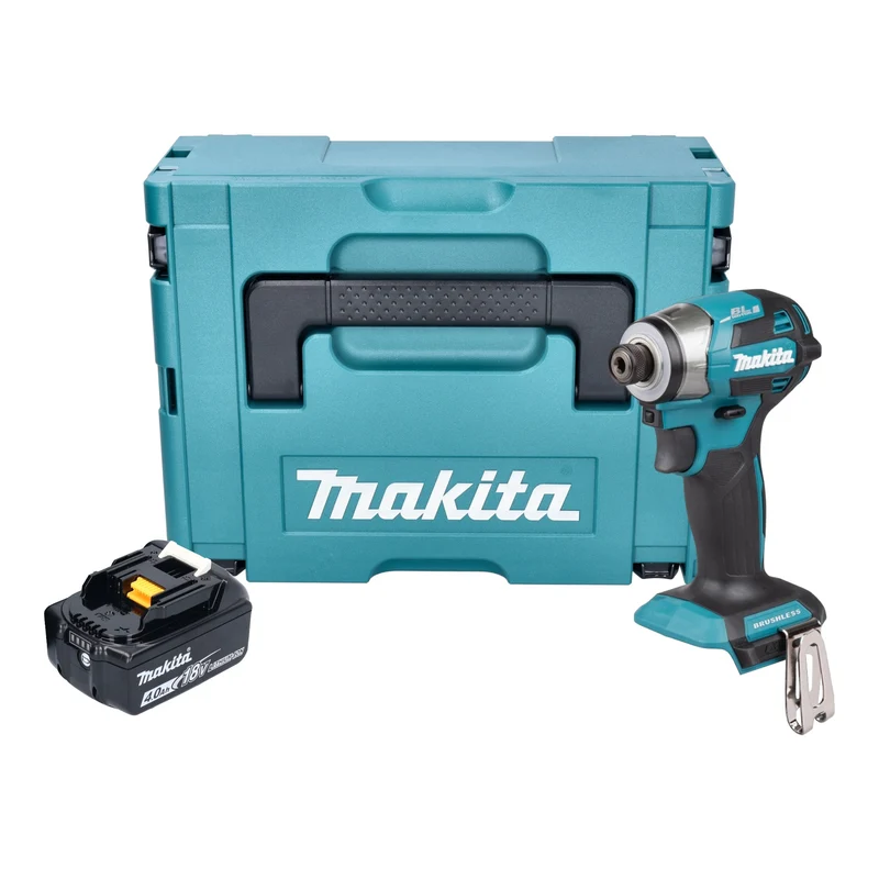 Makita DTD 173 M1J Akku Schlagschrauber 18 V 180 Nm 1/4“ Brushless + 1x Akku 4,0 Ah + Makpac - ohne Ladegerät