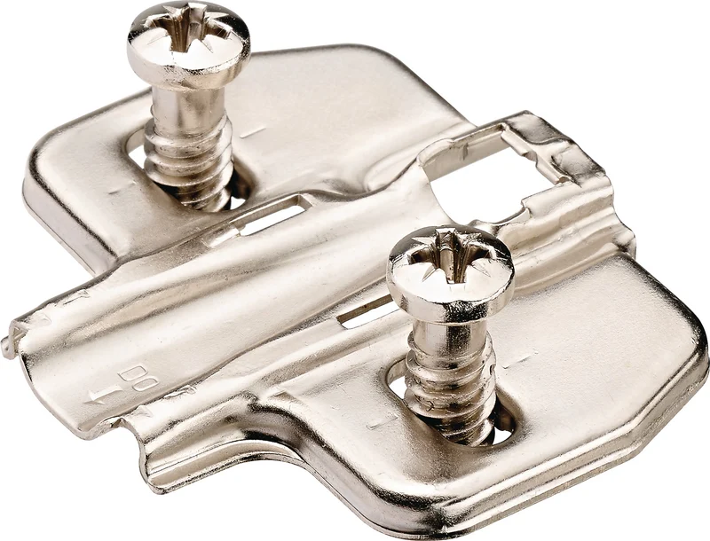 HETTICH Kreuzplatte STA vernickelt 0 mm – 2 Stück Blisterbox für Mittelwandanschläge