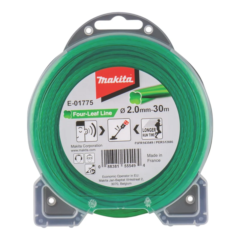 Makita Four-Leaf Mähfaden 2,0 mm 30 m ( E-01775 ) für Akku Freischneider DUR 368 A / 368 L / 369 A / UR 002 G