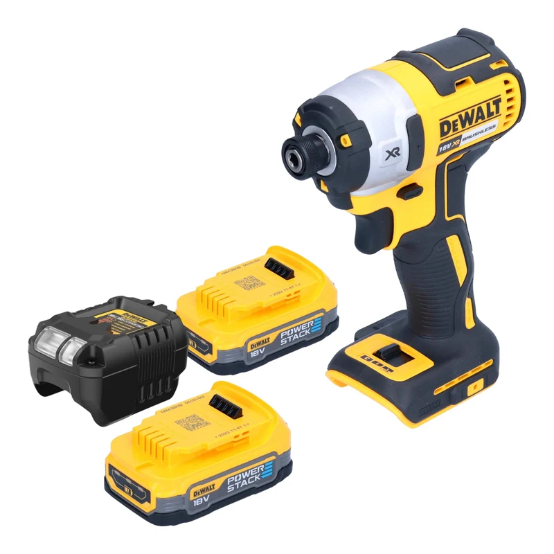 DeWalt DCF 887 E2 Akku Schlagschrauber 18 V 205 Nm 1/4" Brushless + 2x Powerstack Akku 1,7 Ah + Ladegerät