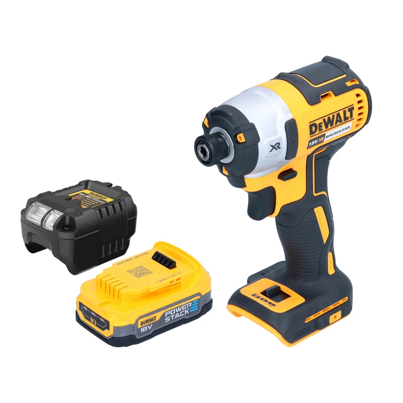 DeWalt DCF 887 E1 Akku Schlagschrauber 18 V 205 Nm 1/4" Brushless + 1x Powerstack Akku 1,7 Ah + Ladegerät