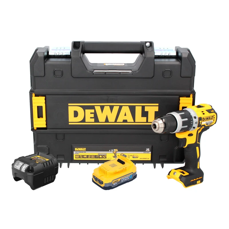 DeWalt DCD 796 E1T Akku Schlagbohrschrauber 18 V 70 Nm Brushless + 1x Powerstack Akku 1,7 Ah + Ladegerät + TSTAK