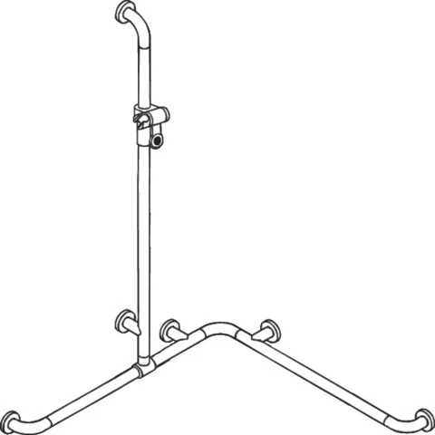 HEWI DU-Wannenhdl. m.Br.H.St., Met, AM1:1100,W1/2:762