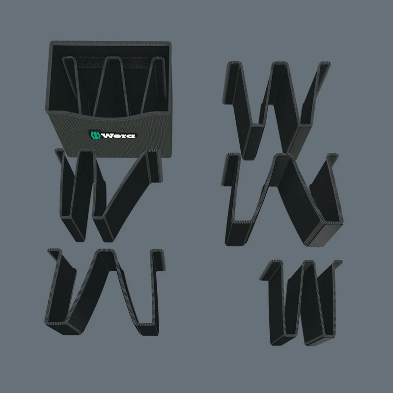 WERA Köcher Wera 2go 4 – Leerer Werkzeugköcher aus Textil mit Klett-Teiler, 165 x 105 x 165 mm
