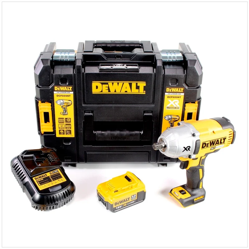 DeWalt DCF 899 M1 Akku Schlagschrauber 18V 1/2" 950Nm Brushless Kugelrastung + 1x Akku 4,0Ah + Ladegerät + TSTAK
