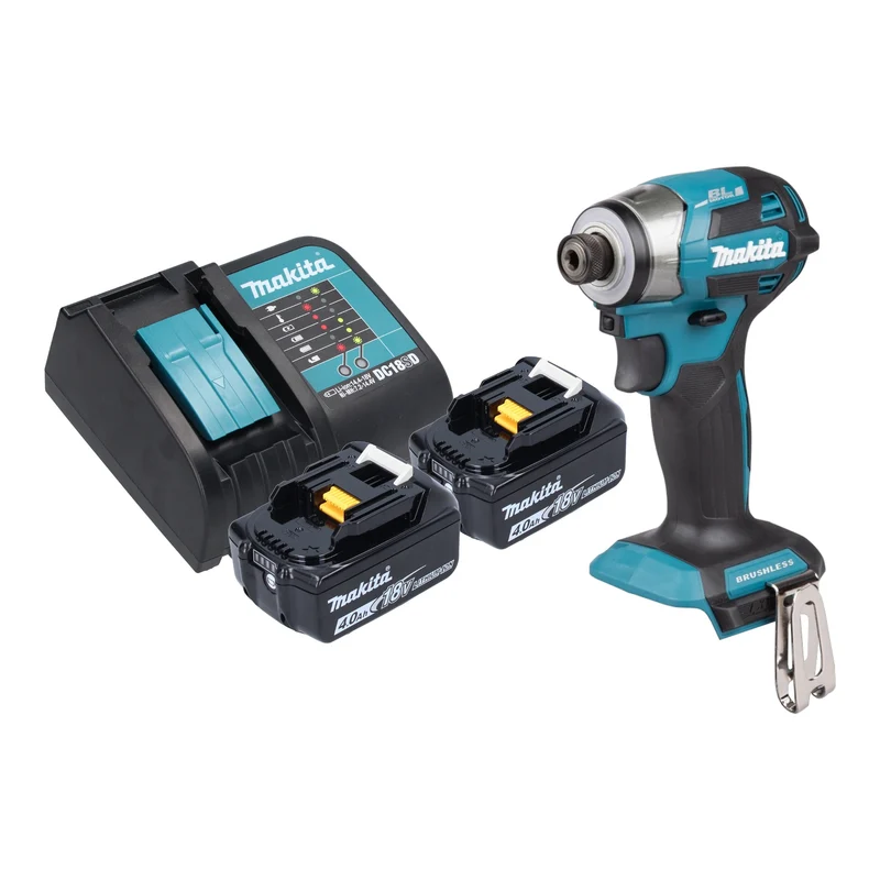 Makita DTD 173 SM Akku Schlagschrauber 18 V 180 Nm 1/4“ Brushless + 2x Akku 4,0 Ah + Ladegerät