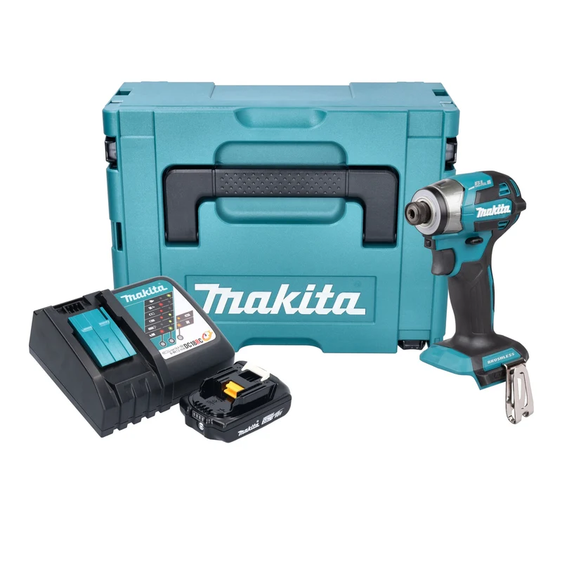 Makita DTD 173 RA1J Akku Schlagschrauber 18 V 180 Nm 1/4“ Brushless + 1x Akku 2,0 Ah + Ladegerät + Makpac