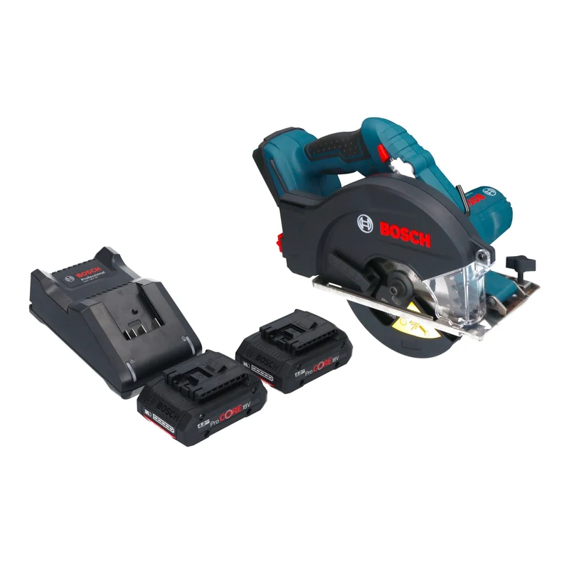 Bosch GKM 18V-50 Professional Akku Metall Handkreissäge 18 V 136 mm Brushless + 2x ProCORE Akku 4,0 Ah + Ladegerät