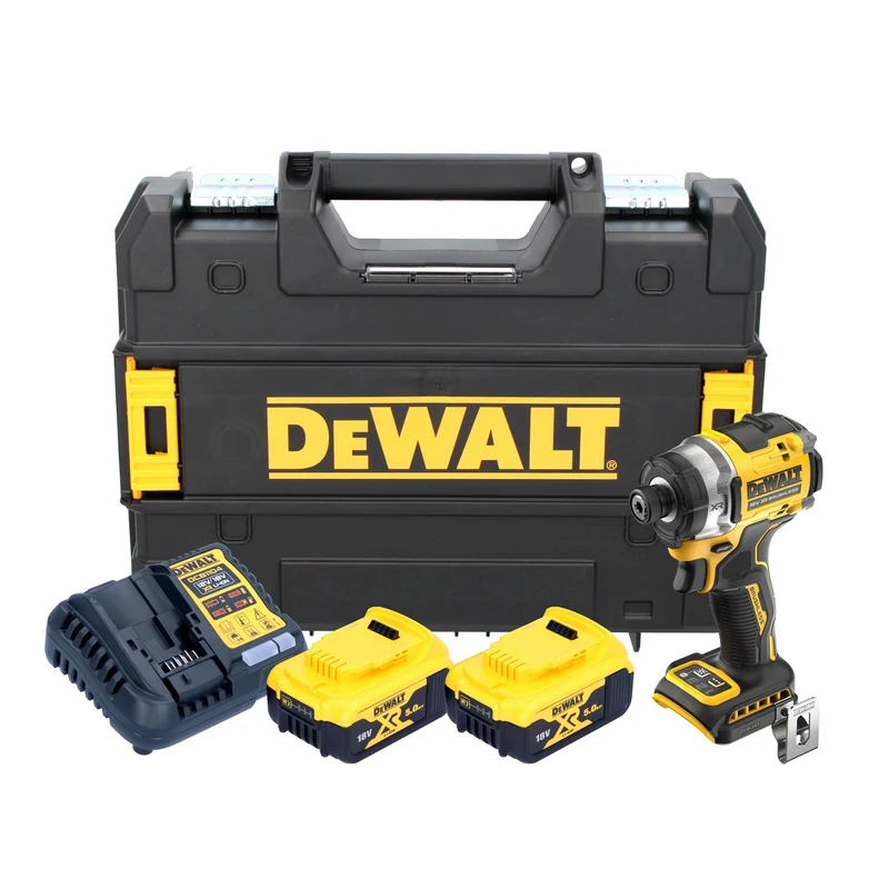 DeWalt DCF 860 P2T Akku Schlagschrauber 18 V 282 Nm 1/4" Brushless + 2x Akku 5,0 Ah + Ladegerät + TSTAK