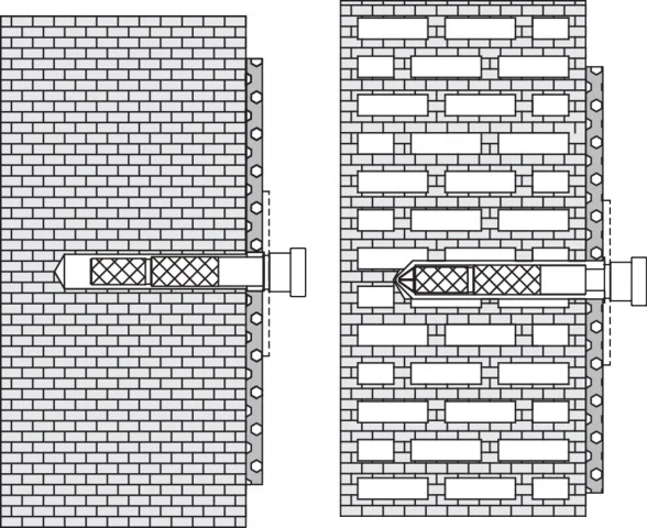 HEWI Befestigungsmaterial 950 für mobile Stützklappgriffe – für Hohlblockstein, 3 Schrauben, 3 Siebhülsen, 3 Ankerhülsen