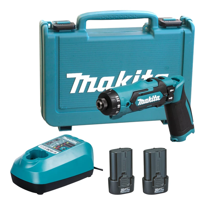 Makita DF 012 DSE Akku Knickschrauber 7,2 V 5,6 Nm + 2x Akku 1,5 Ah + Ladegerät + Koffer
