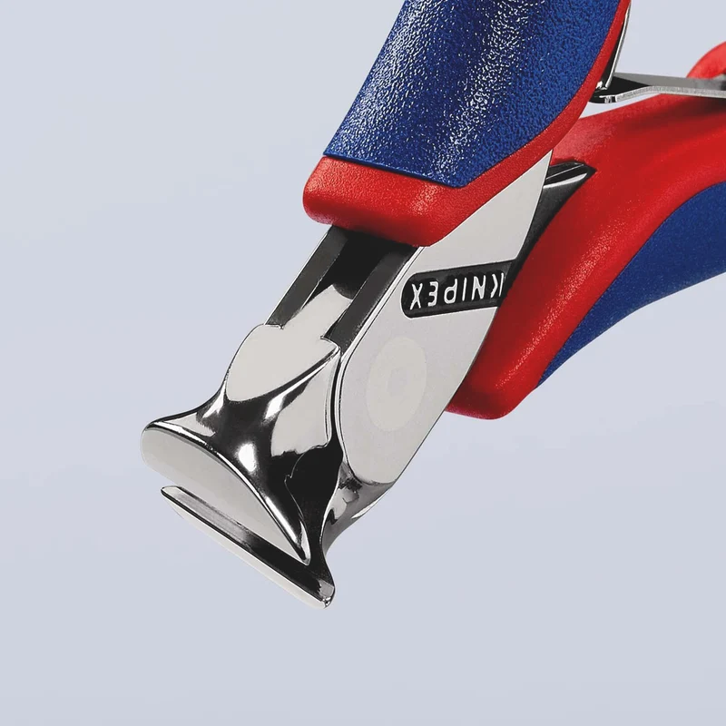 KNIPEX Elektronik-Schrägschneider 120 mm, ohne Facette, poliert, 15° gewinkelt
