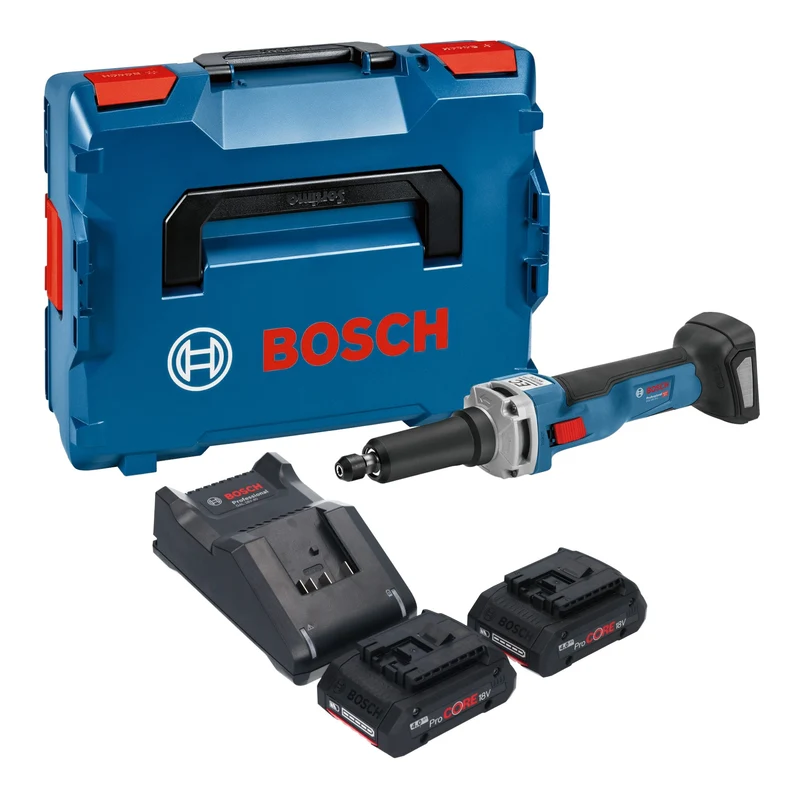 Bosch GGS 18V-23 LC Professional Akku Geradschleifer 18 V Brushless + 2x ProCORE Akku 4,0 Ah + Ladegerät + L-Boxx