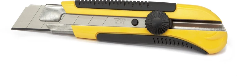 STANLEY Cuttermesser mit 25 mm Klingen und DynaGrip-Griff – 180 mm Länge, SB-verpackt