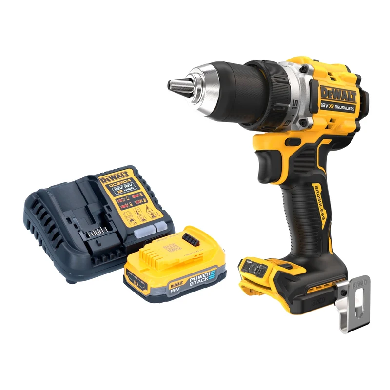 DeWalt DCD 800 E1 Akku Bohrschrauber 18 V 90 Nm Brushless + 1x Powerstack Akku 1,7 Ah + Ladegerät