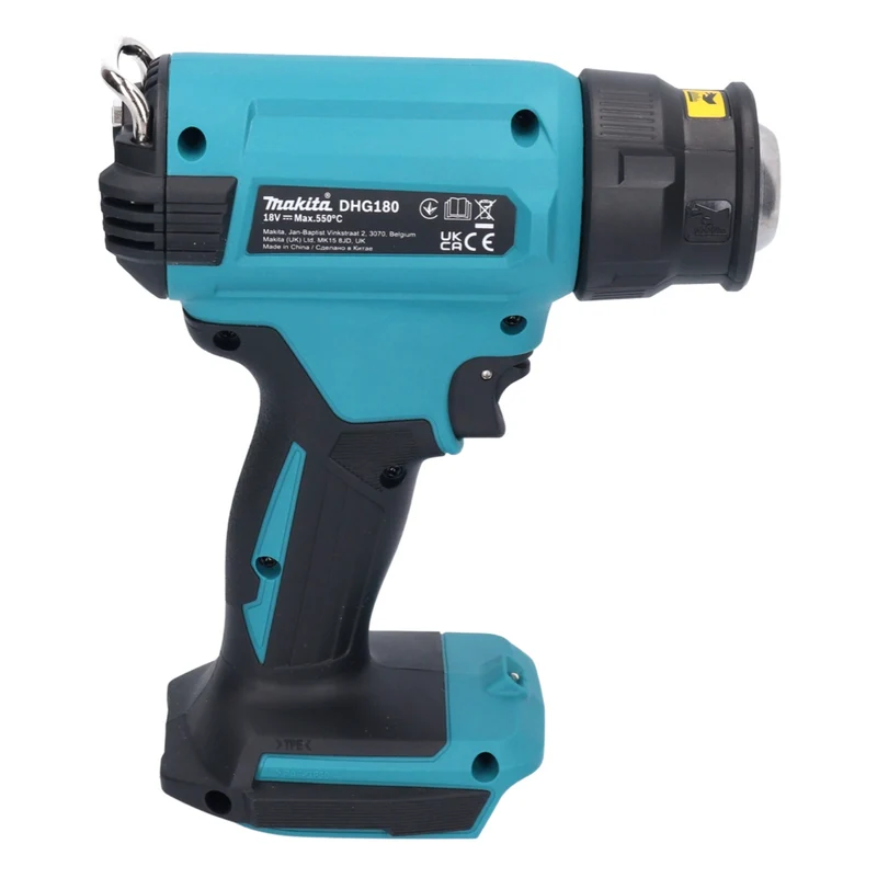 Makita DHG 180 RG Akku Heißluftgebläse 18 V 550 °C + 2x Akku 6,0 Ah + Ladegerät