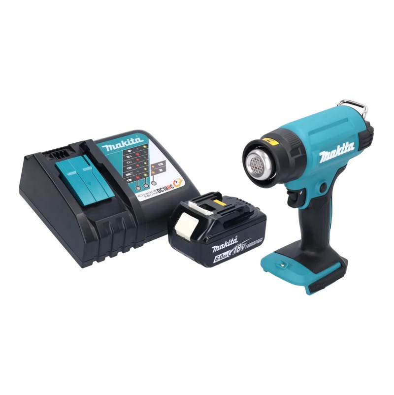 Makita DHG 180 RG1 Akku Heißluftgebläse 18 V 550 °C + 1x Akku 6,0 Ah + Ladegerät
