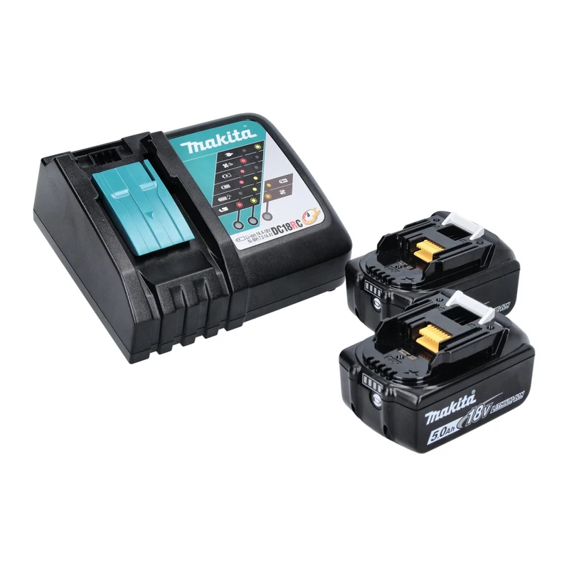Makita DHG 180 RT Akku Heißluftgebläse 18 V 550 °C + 2x Akku 5,0 Ah + Ladegerät