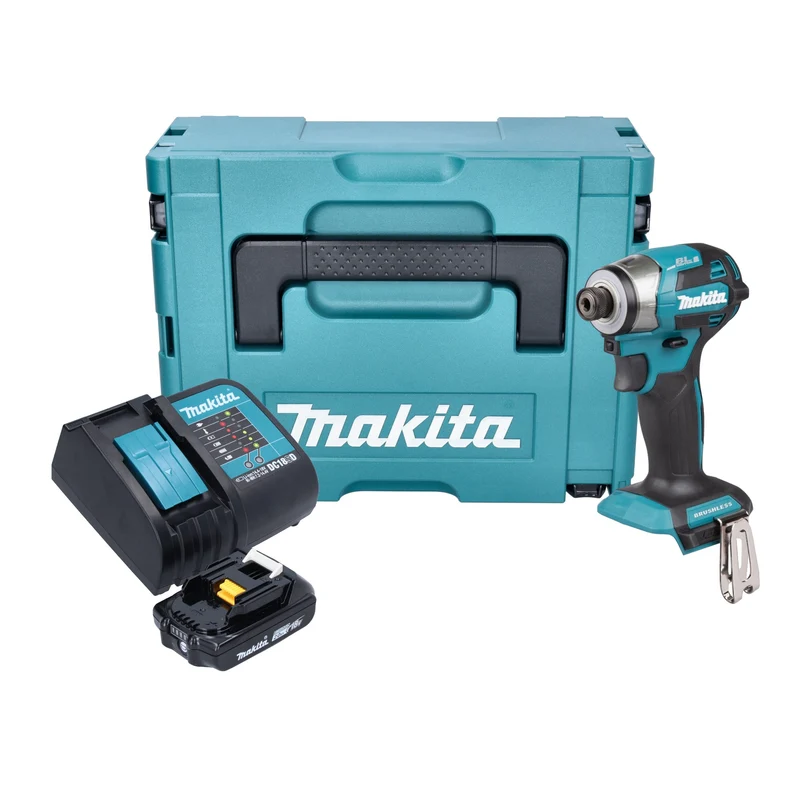 Makita DTD 173 SA1J Akku Schlagschrauber 18 V 180 Nm 1/4“ Brushless + 1x Akku 2,0 Ah + Ladegerät + Makpac