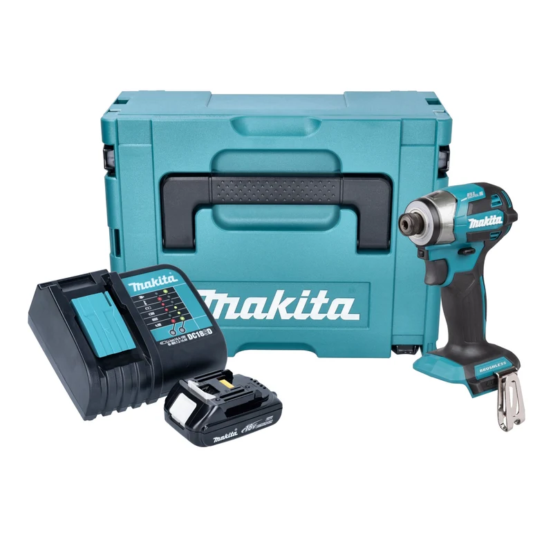 Makita DTD 173 SY1J Akku Schlagschrauber 18 V 180 Nm 1/4“ Brushless + 1x Akku 1,5 Ah + Ladegerät + Makpac