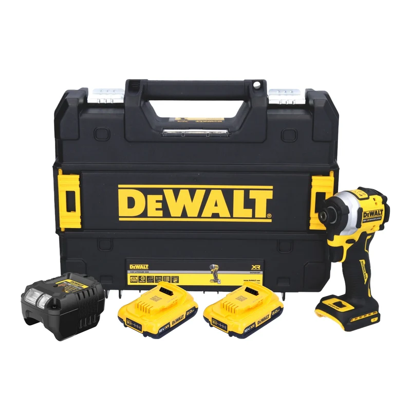 DeWalt DCF 850 D2T Akku Schlagschrauber 18 V 205 Nm 1/4" Brushless + 2x Akku 2,0 Ah + Ladegerät + TSTAK