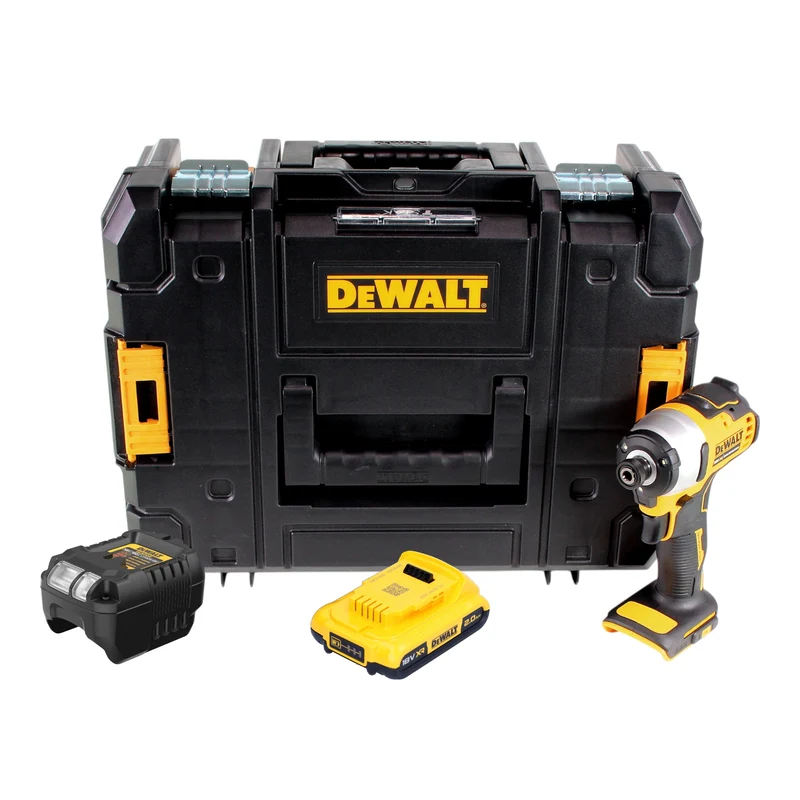 DeWalt DCF 809 D1T Akku Schlagschrauber 18 V 190 Nm 1/4" Brushless + 1x Akku 2,0 Ah + Ladegerät + TSTAK