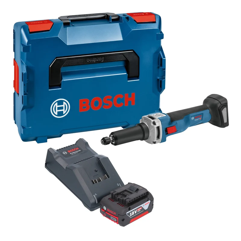 Bosch GGS 18V-23 LC Professional Akku Geradschleifer 18 V Brushless + 1x Akku 4,0 Ah + Ladegerät + L-Boxx