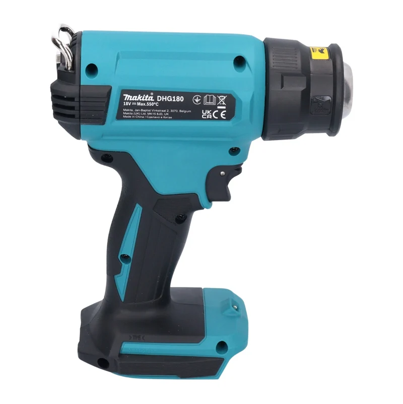Makita DHG 180 RA1 Akku Heißluftgebläse 18 V 550 °C + 1x Akku 2,0 Ah + Ladegerät