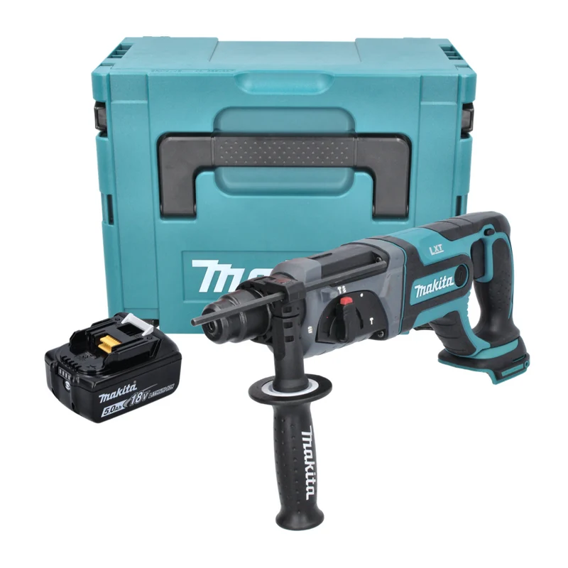 Makita DHR 241 T1J Akku Bohrhammer 18 V 2,0 J SDS plus + 1x Akku 5,0 Ah + Makpac - ohne Ladegerät