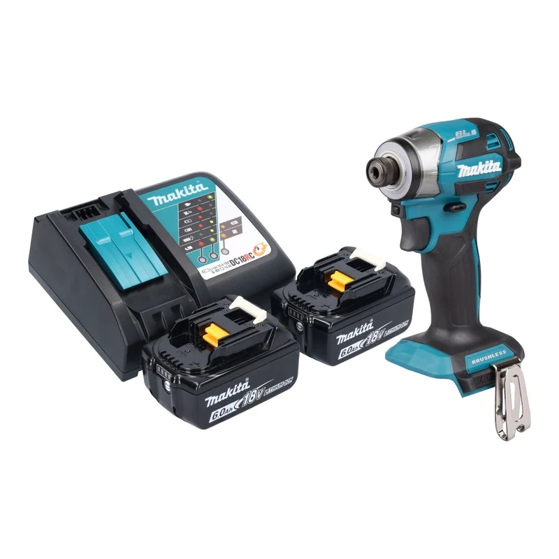 Makita DTD 173 RG Akku Schlagschrauber 18 V 180 Nm 1/4“ Brushless + 2x Akku 6,0 Ah + Ladegerät