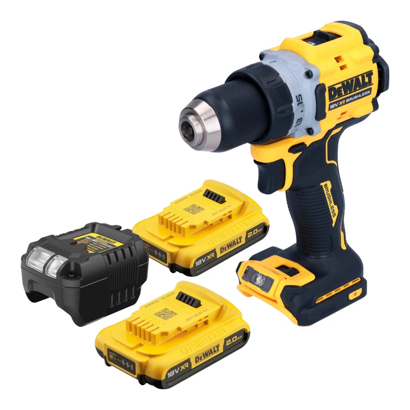 DeWalt DCD 800 D2 Akku Bohrschrauber 18 V 90 Nm Brushless + 2x Akku 2,0 Ah + Ladegerät