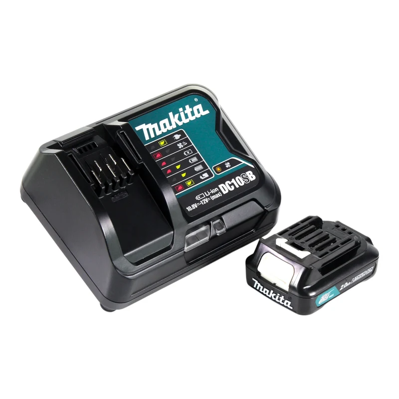 Makita CLX 245 SAX1 Akku Kombo Kit 12 V max. CL 108 FDW Staubsauger 0,6 l Weiß + UB 100 D Gebläse 75 m/s + 1x Akku 2,0 Ah + Ladegerät + Tasche