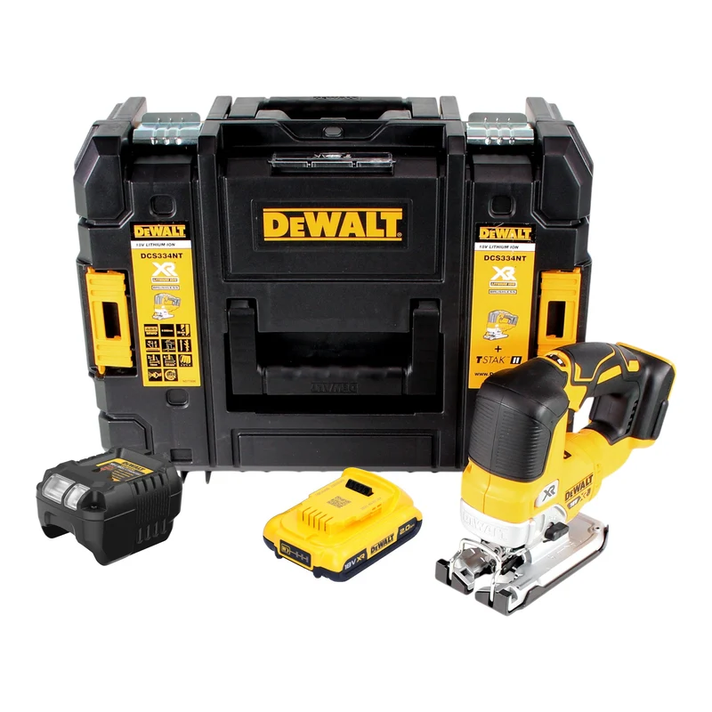 DeWalt DCS 334 D1T Akku Pendelhub Stichsäge 18V Brushless + 1x Akku 2,0 Ah + Ladegerät + TSTAK